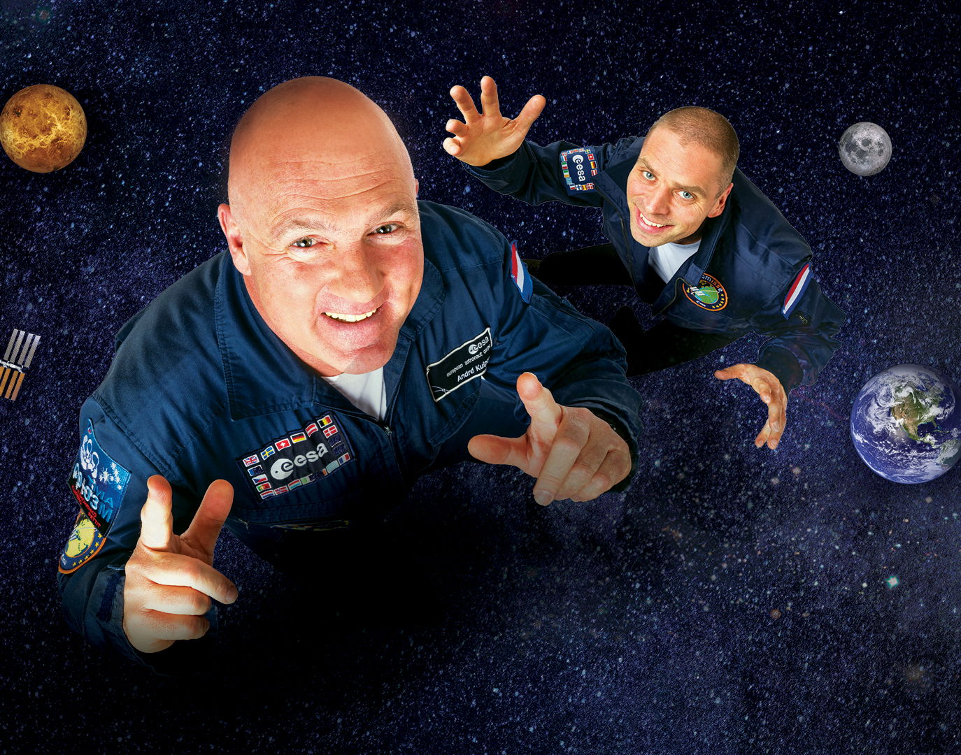 Reis met André Kuipers en Sander Koenen naar de verste hoeken van het heelal en waan jezelf astronaut. Leer alles over de ruimtevaart, hoe het is om te zweven en stel jouw vraag aan Nederlands enige astronaut.